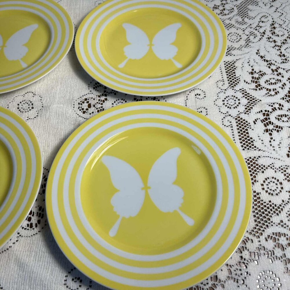 Fitz & Floyd yellow butterfly salad plates - set of 4 - Picture 6 of 10